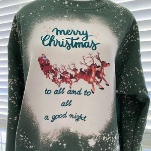 Custom Merry Christmas Sweatshirt Sz Medium